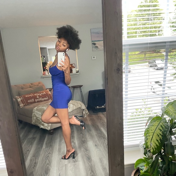 Royal Blue Bodycon Mini Dress - Picture 2 of 9